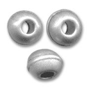 Metal beads Big holes Old silver tone 9mm x5|raw }}