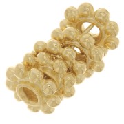 10mm Flower shape round beads - Fine Gold plated x5