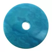Flat tagua disk 20 mm Turquoise x1