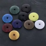 Flat tagua disk 20 mm Turquoise x1