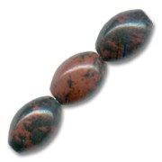Beads Mahogany Obsidian  olive-shaped beads 12x8mm x5|raw }}