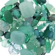 Czech glass beads assortment green turquoise x50g