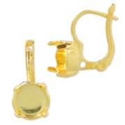 Cabochon Leverback earrings 1028/1088 8mm fine gold plated x2