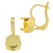 Cabochon Leverback earrings 1028/1088 8mm fine gold plated x2