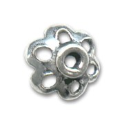 925 Sterling Silver Flower bead cap 3x6mm x10