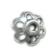925 Sterling Silver Flower bead cap 3x6mm x10
