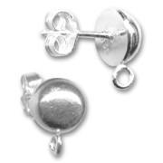 Half ball earstuds  8mm 925 Sterling Silver x2|raw }}