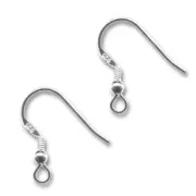 Ball ear hooks 18.5 mm - Silver 925 x100