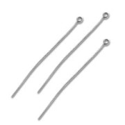 Eye pin 50x0.7mm soft old silver color x25|raw }}