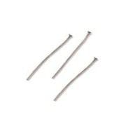 Head pin 25x1.65x0.7mm soft old silver color x50|raw }}