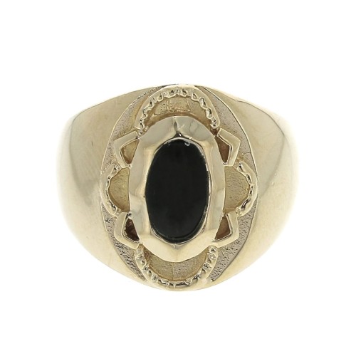 Signet ring with Onyx Size 52 Gold Plated 3 microns x1