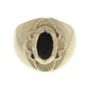 Signet ring with Onyx Size 56 Gold Plated 3 microns x1