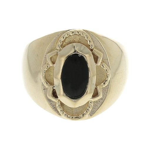 Signet ring with Onyx Size 56 Gold Plated 3 microns x1