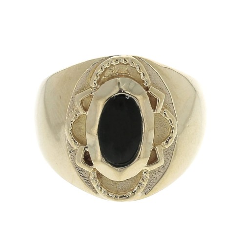 Signet ring with Onyx Size 54 Gold Plated 3 microns x1