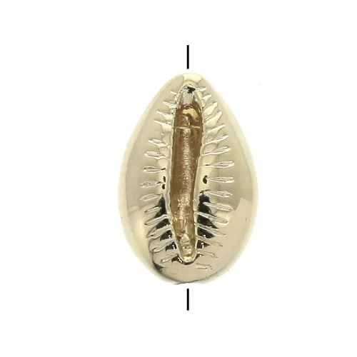 Shell bead / slider bead 9x6 mm - Gold plated 3 micron x1
