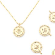 North Star pendant/charm 16 mm Gold Tone x1