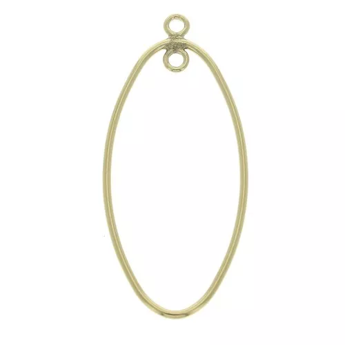 Gold-filled oval spacer 2 loops 32 mm x1