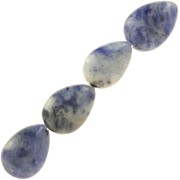 Beads Brazilian Sodalite Flat olives 14x10mm x5|raw }}