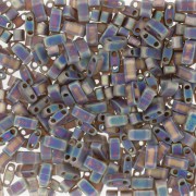 Miyuki Half Tila Beads 5x2.3x1.9 mm  HTL-135FR Matte Transparent Root Beer AB x10g