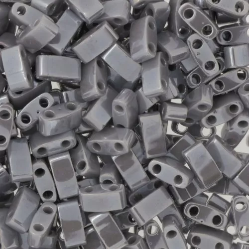 Miyuki Half Tila Beads 5x2.3x1.9 mm HTL-443 - Opaque Gray Luster x10g
