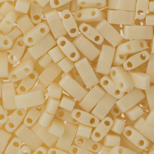 Miyuki Half Tila Beads 5x2.3x1.9 mm HTL-491 - Ivory Pearl Ceylon Luster x10g