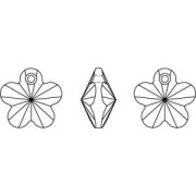 PureCrystal Flower pendant 6744 12mm Jet x1