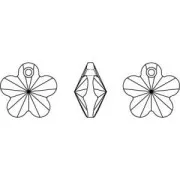 PureCrystal Flower pendant 6744 12mm Jet x1