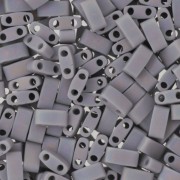 Miyuki Half Tila Beads 5x2.3x1.9mm HTL-498FR - Matte Opaque Gray AB x10g|raw }}