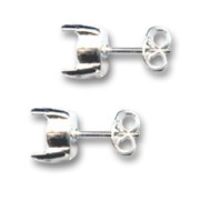 925 Sterling Silver Cabochon Earstuds x2|raw }}