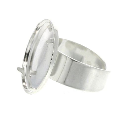 925 Sterling Silver ring with 20mm setting x1
