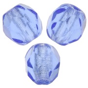 Fire Polished faceted round beads 4mm - Sapphire x50|raw }}