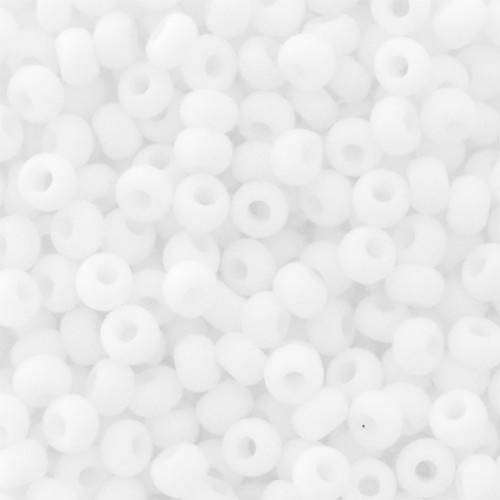 Preciosa Seed beads 11/0 2 mm - White Opaque Matt x250g
