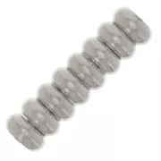 Heishi Spacer/connector rondelle beads 4x1.8 mm Fine silver plating x20