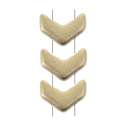 Chevron Glass Beads 10x4 mm Gold Mat x30