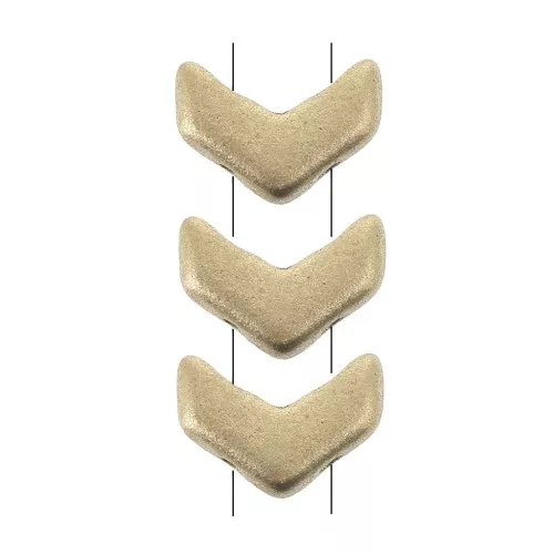 Chevron Glass Beads 10x4 mm Gold Mat x30