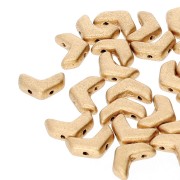 Chevron Glass Beads 10x4 mm Gold Mat x30