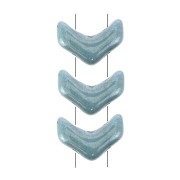 Chevron Glass Beads 10x4 mm Opaque Blue Ceramic Look x30|raw }}