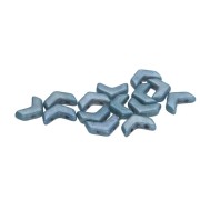 Chevron Glass Beads 10x4 mm Opaque Blue Ceramic Look x30