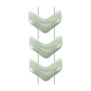 Chevron Glass Beads 10x4 mm Opaque Luster Green x30