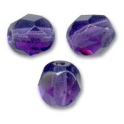 Fire Polished faceted round beads 6mm Purple Velvet x25|raw }}