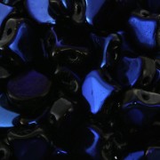 Czech Glass beads Ginko Duo 2 holes 7.5x7.5 mm Jet Azuro x10g