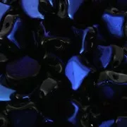Czech Glass beads Ginko Duo 2 holes 7.5x7.5 mm Jet Azuro x10g