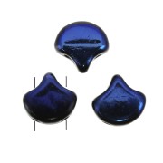 Czech Glass beads Ginko Duo 2 holes 7.5x7.5 mm Jet Azuro x10g