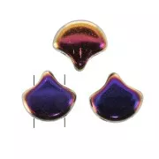Czech Glass beads Ginko Duo 2 holes 7.5x7.5 mm Jet Full Sliperit x10g