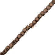 Mini-beads imitation hematite cubes 2x2 mm Light Copper x39 cm|raw }}