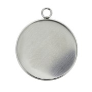 Stainless steel Pendant setting for 25 mm flat back cabochon x1