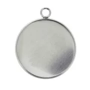 Stainless steel Pendant setting for 25 mm flat back cabochon x1