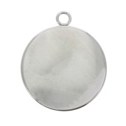 Stainless steel Pendant setting for 25 mm flat back cabochon x1