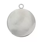 Stainless steel Pendant setting for 25 mm flat back cabochon x1