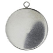 Stainless steel 304 Pendant setting for 30 mm flat back cabochon x1